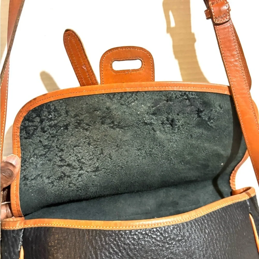 Black and Tan Leather Shoulder Bag